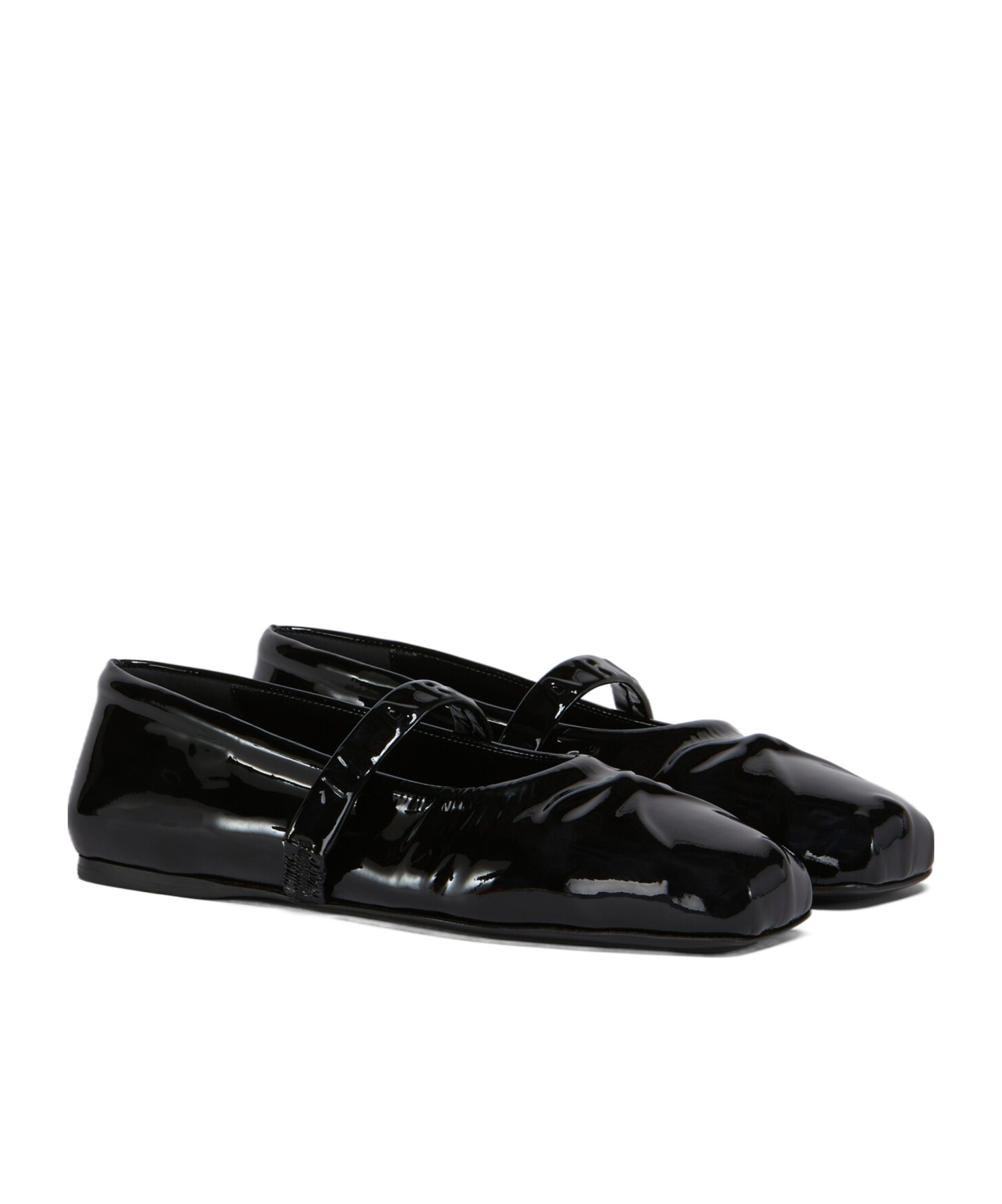 Marni Black Ballerinas With Embossed Bow Detail On The Front In Leather Woman In Black