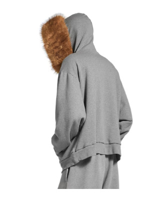 Balenciaga Men's Luxury Script Oversized Zip-up Hoodie In Dark Heather Grey In Gray