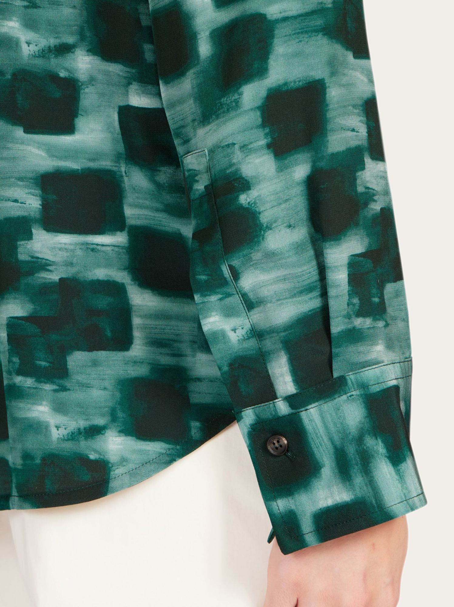 Ferragamo Graphic Print Button-up Shirt In Green