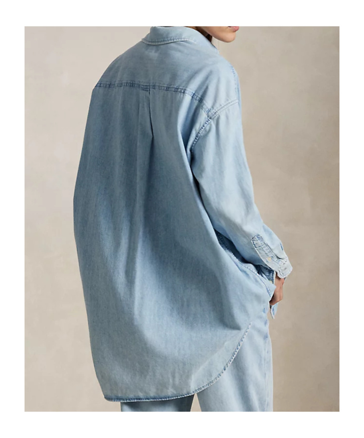 Polo Ralph Lauren Denim Shirt With Long Sleeves And Chest Pocket In Blue