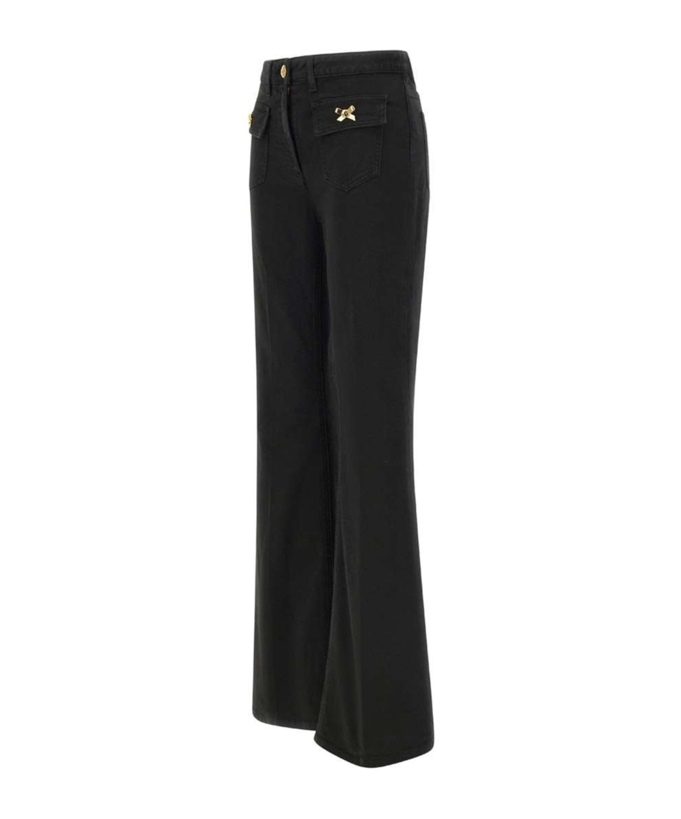 Elisabetta Franchi Jewelled Bows Trousers In Black