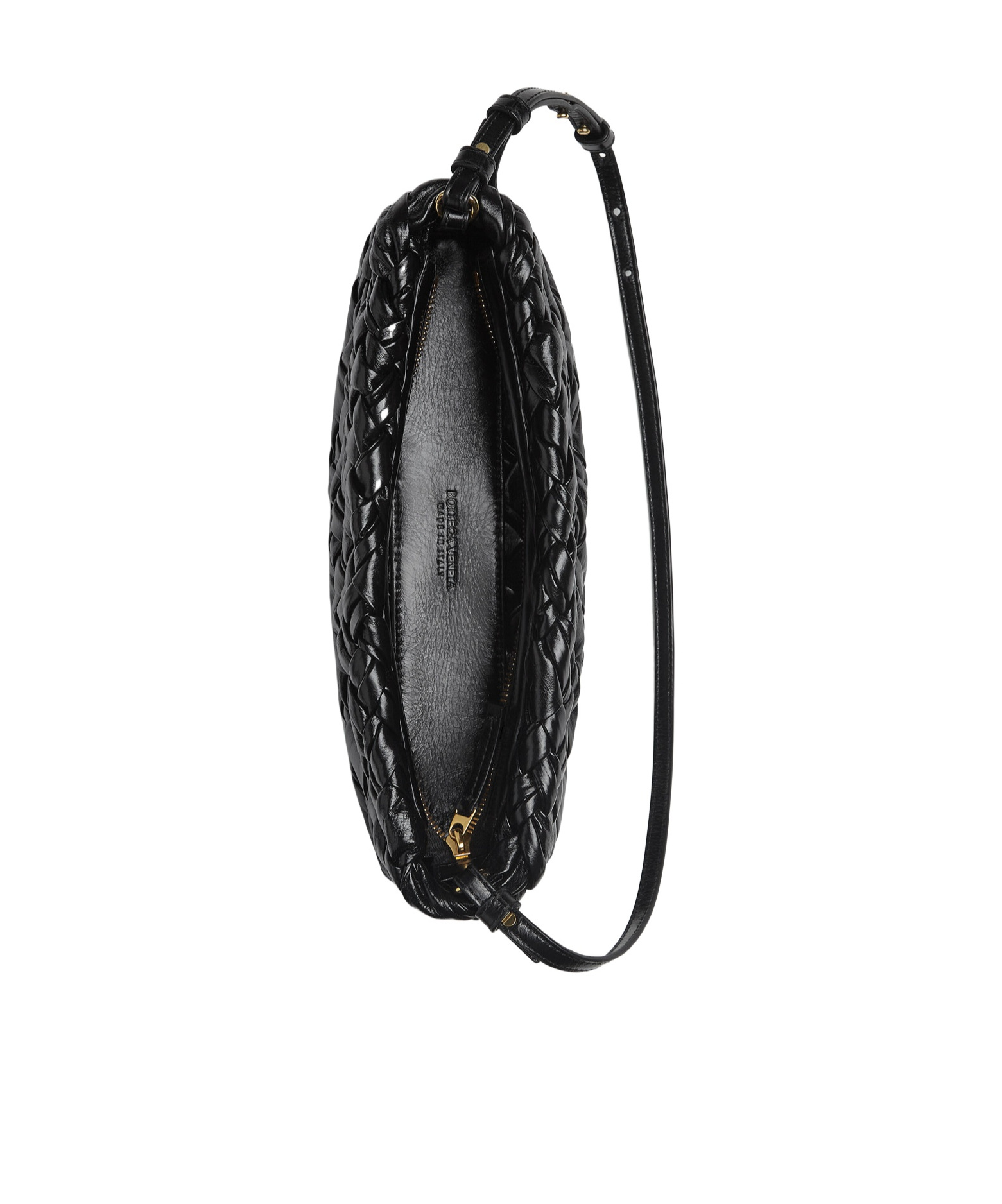 Bottega Veneta Kalimero Cha-cha Leather Shoulder Bag In Black