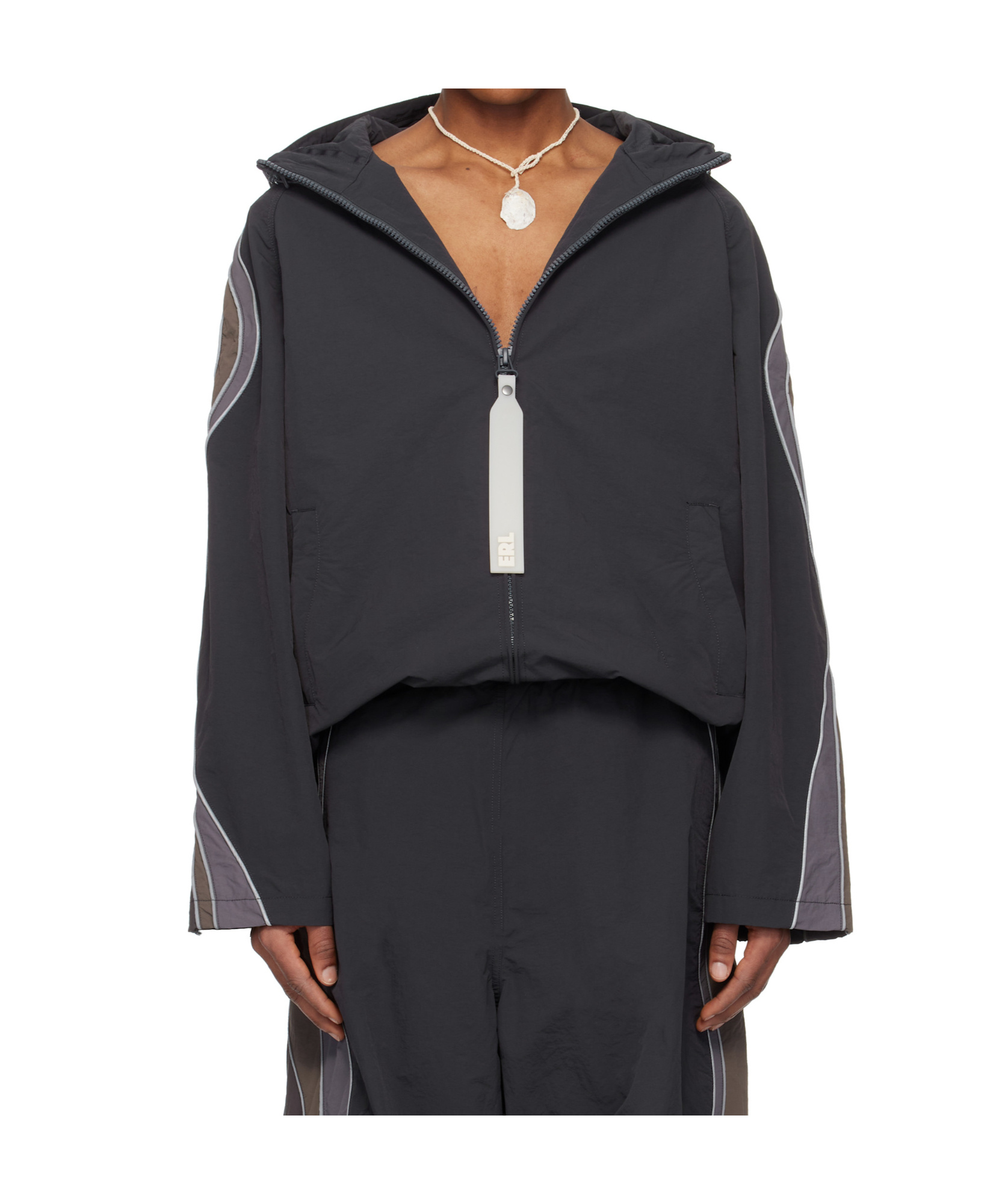 Erl Ufo Windbreaker Jacket In Black