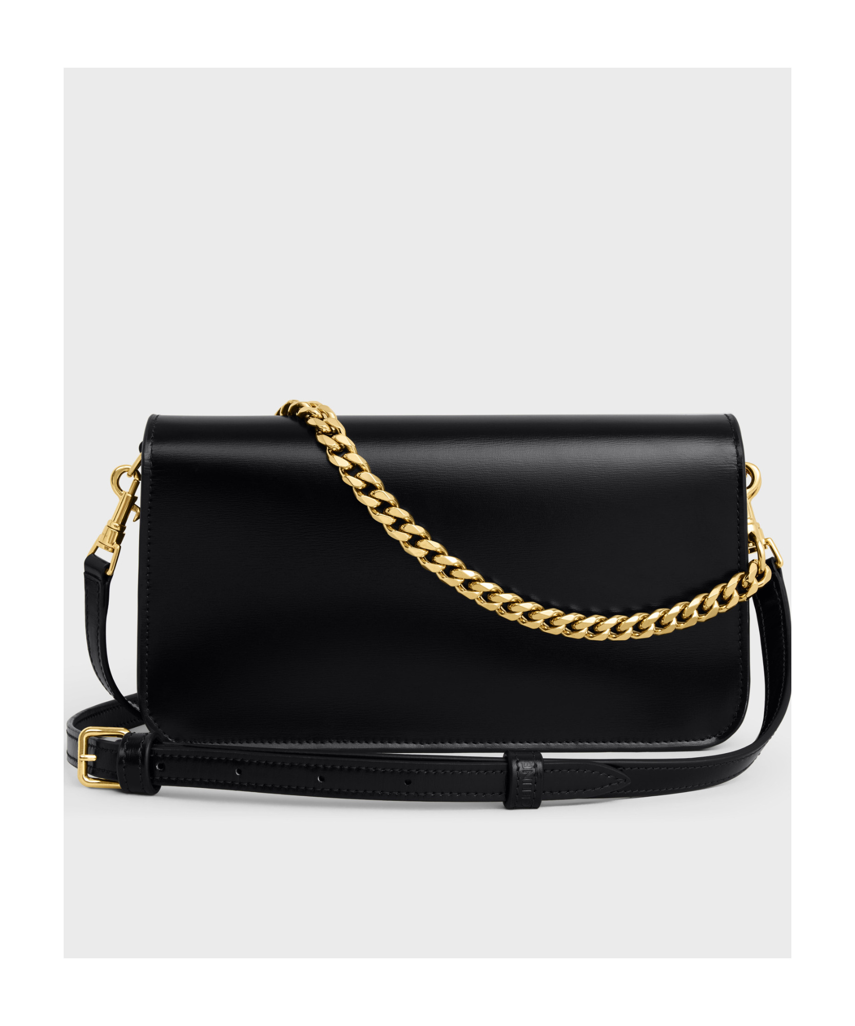 Celine Shiny Calfskin Multipochette Bag In Black