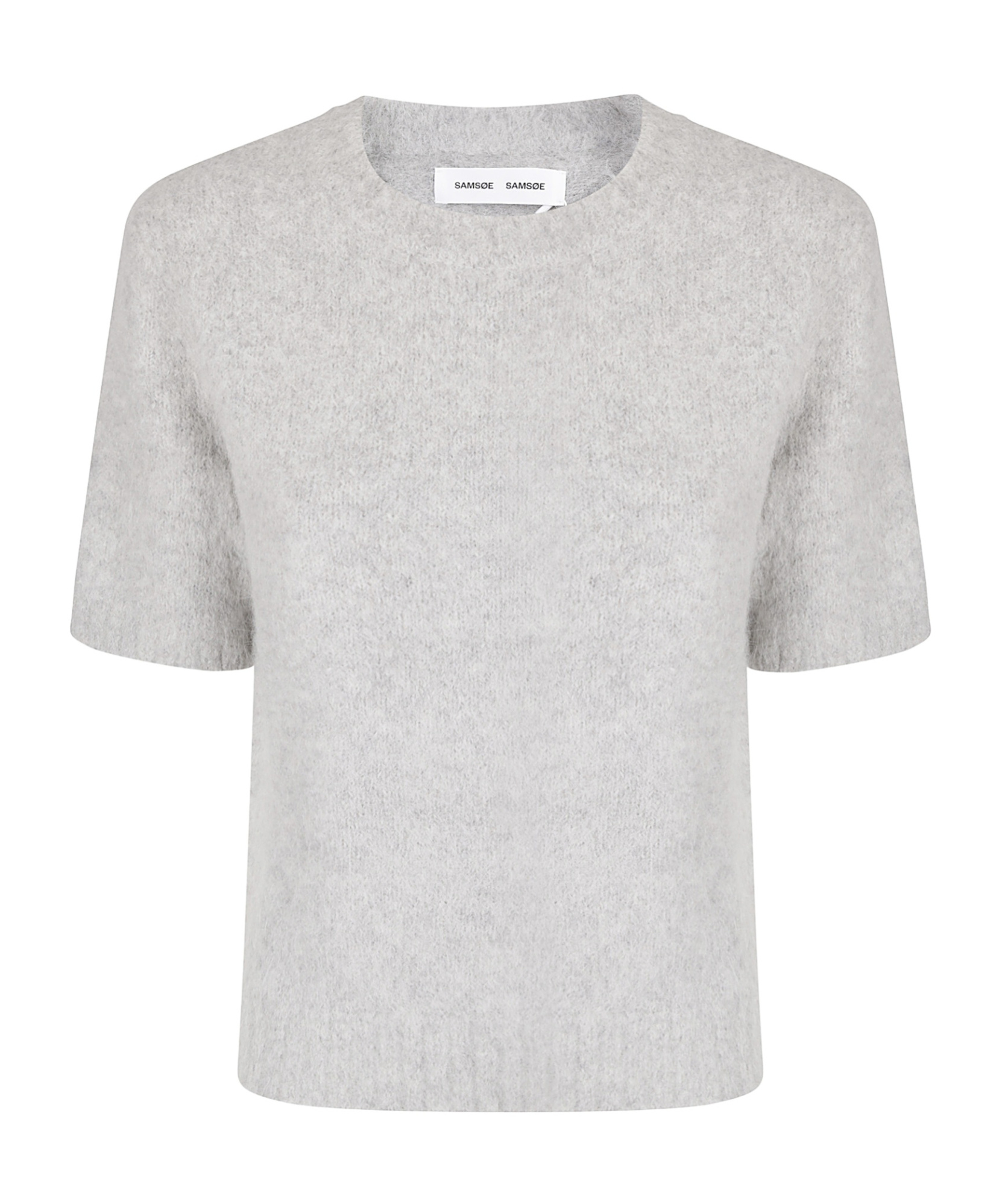Samsoe & Samsoe Crew Neck Short-sleeved Sweater In White