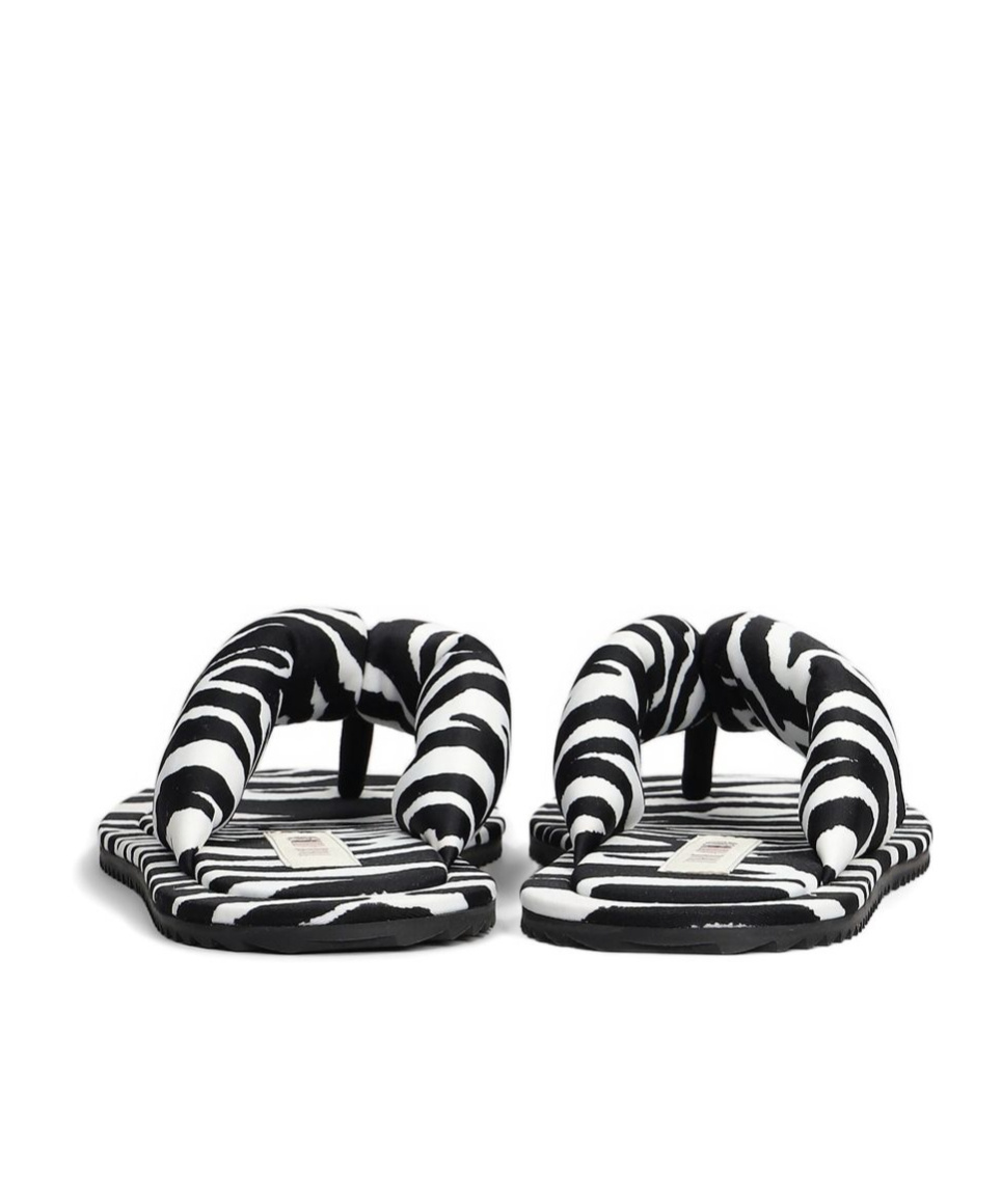 Shop Attico ''indie'' White And Black Flat Thong