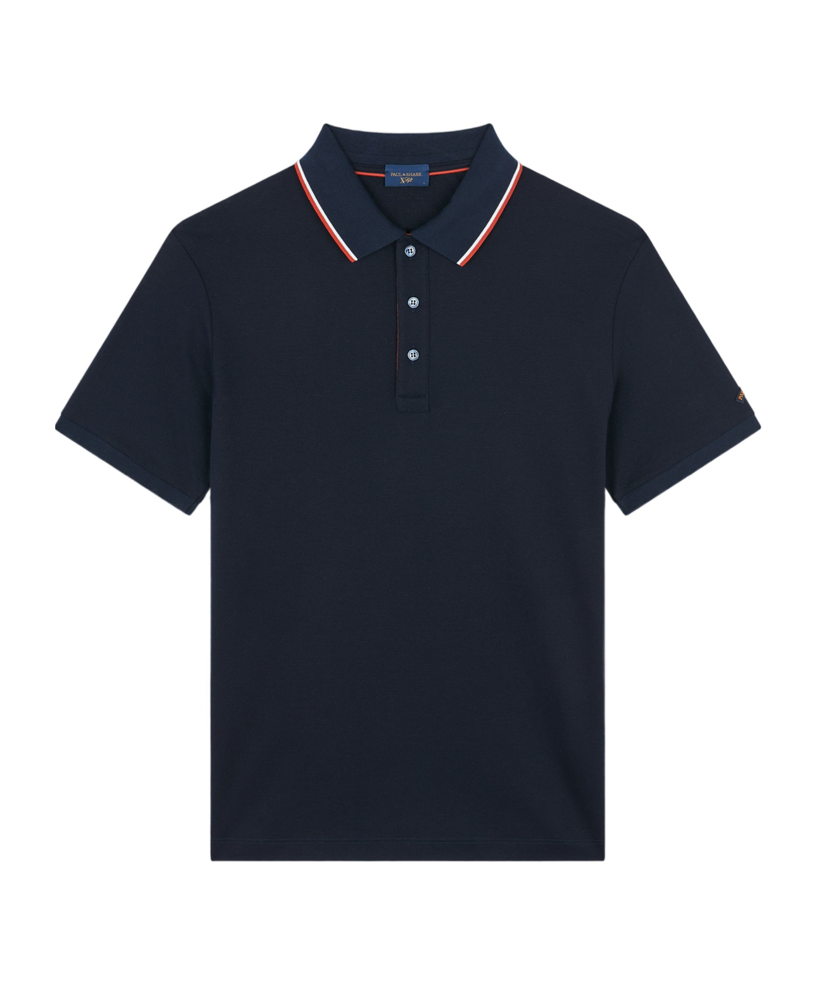 Paul & Shark Cotton Tencel Bead Polo Shirt In Black