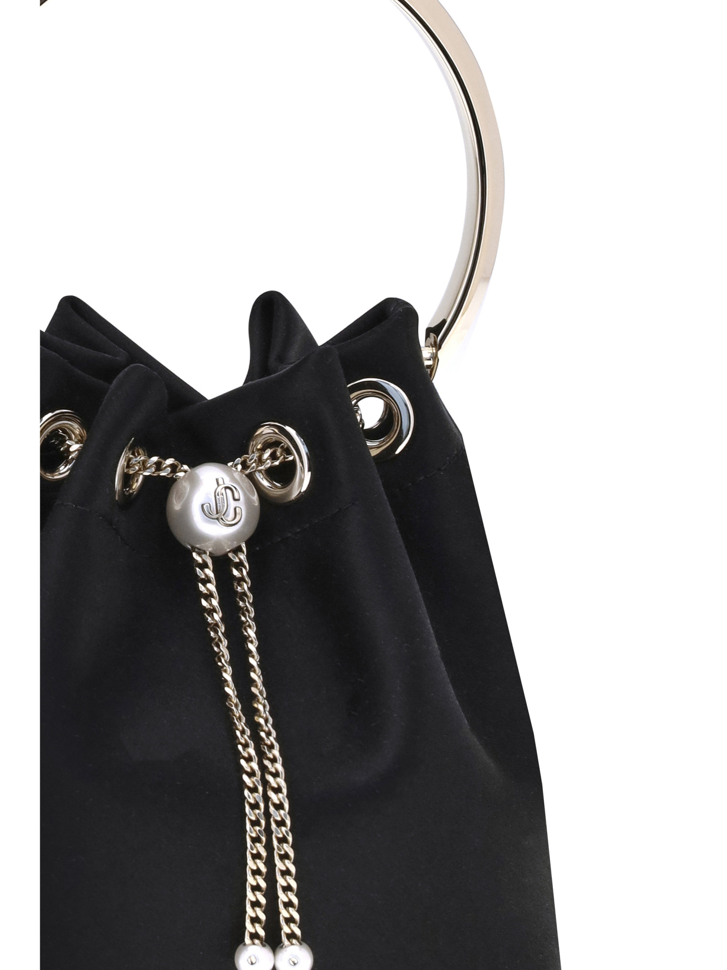 Jimmy Choo Bon Bon Chained Bucket Bag In Black