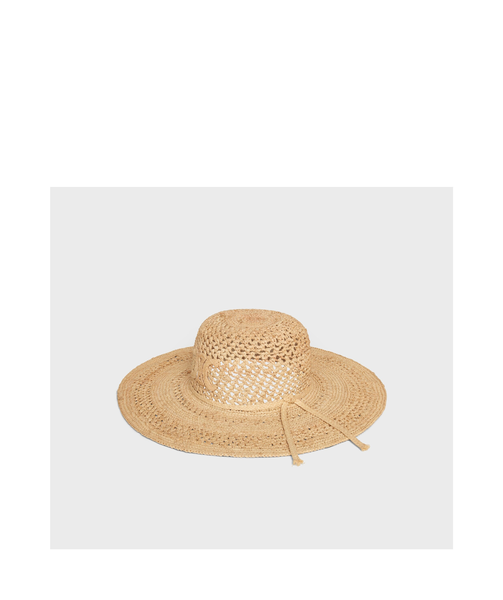 Celine Triomphe Wide-brimmed Hat In Raffia