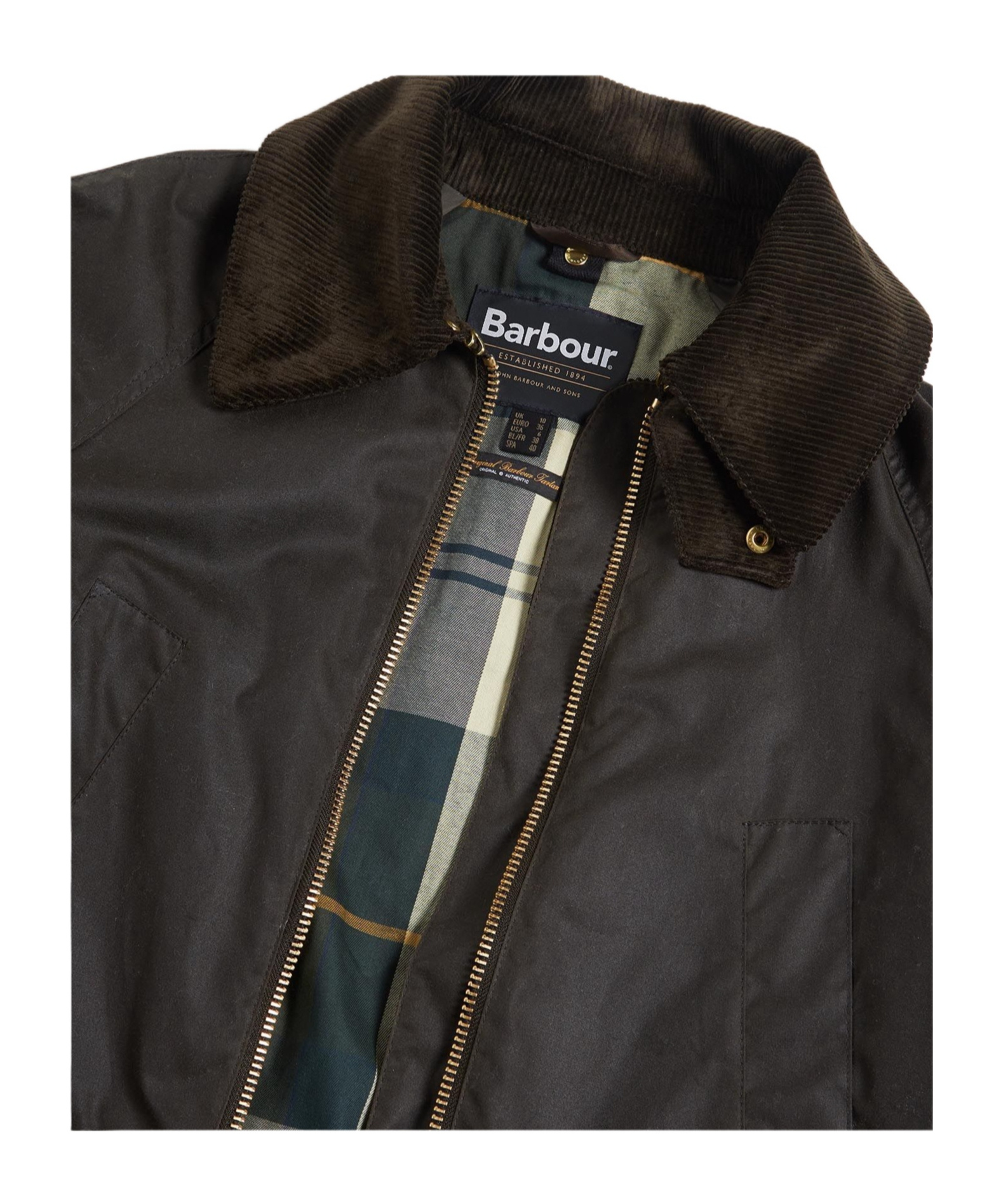 Barbour Allerstone Jacket Corduroy Collar In Black