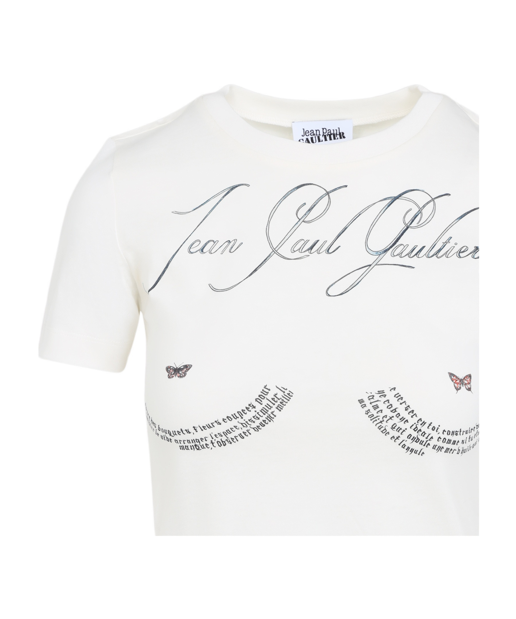 Jean Paul Gaultier Bedrucktes T-shirt Aus Baumwoll-jersey In White