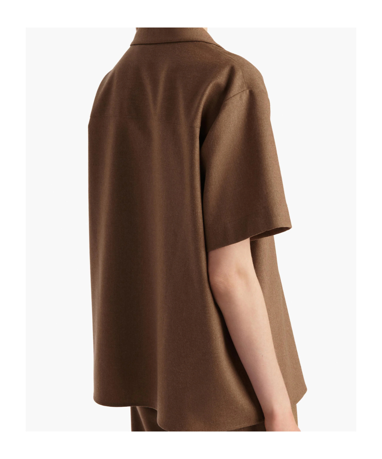 Khaite Short-sleeve Pocket Shirt In Brown
