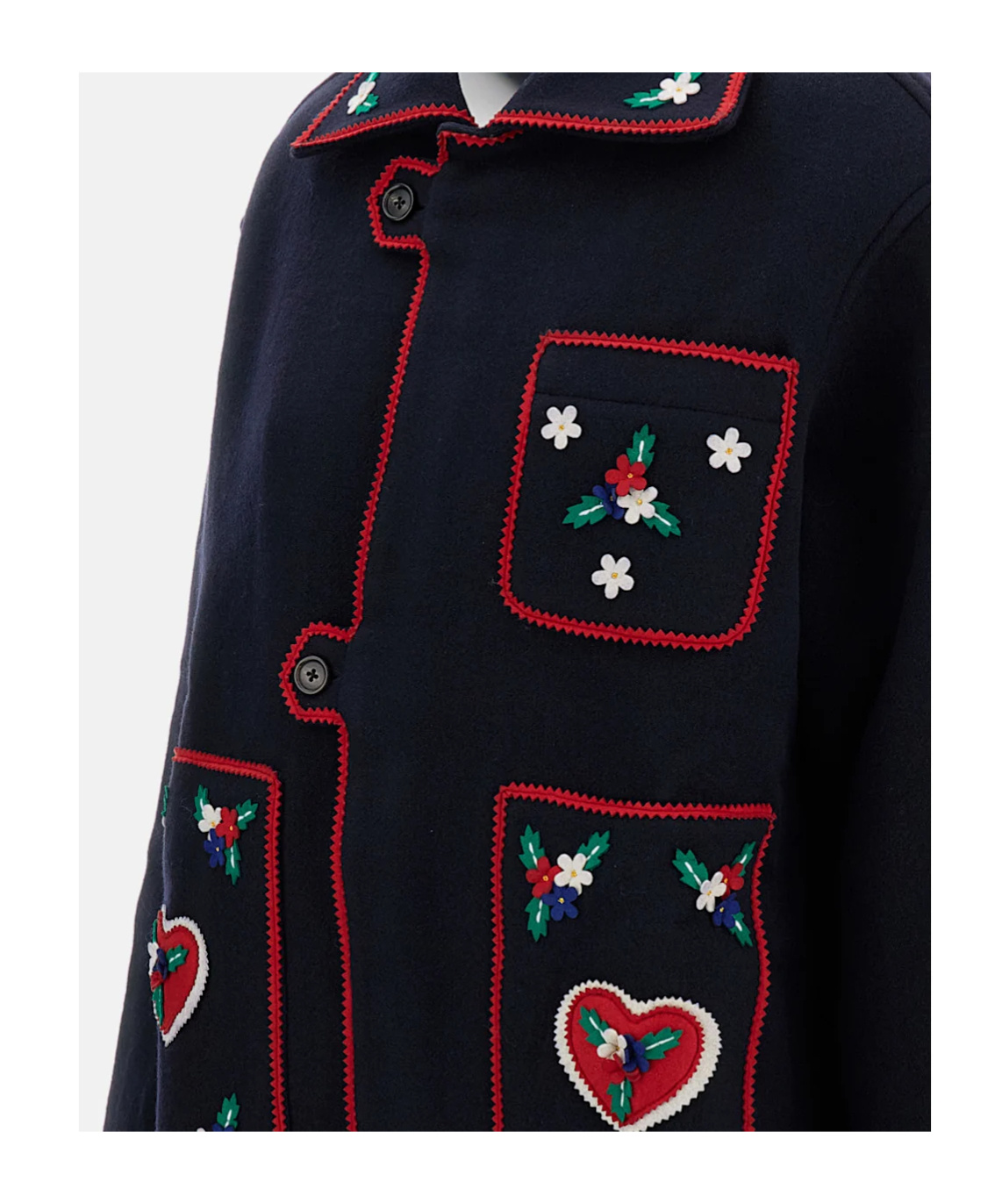 Bode Carroll Embroidered Wool Jacket In Blue