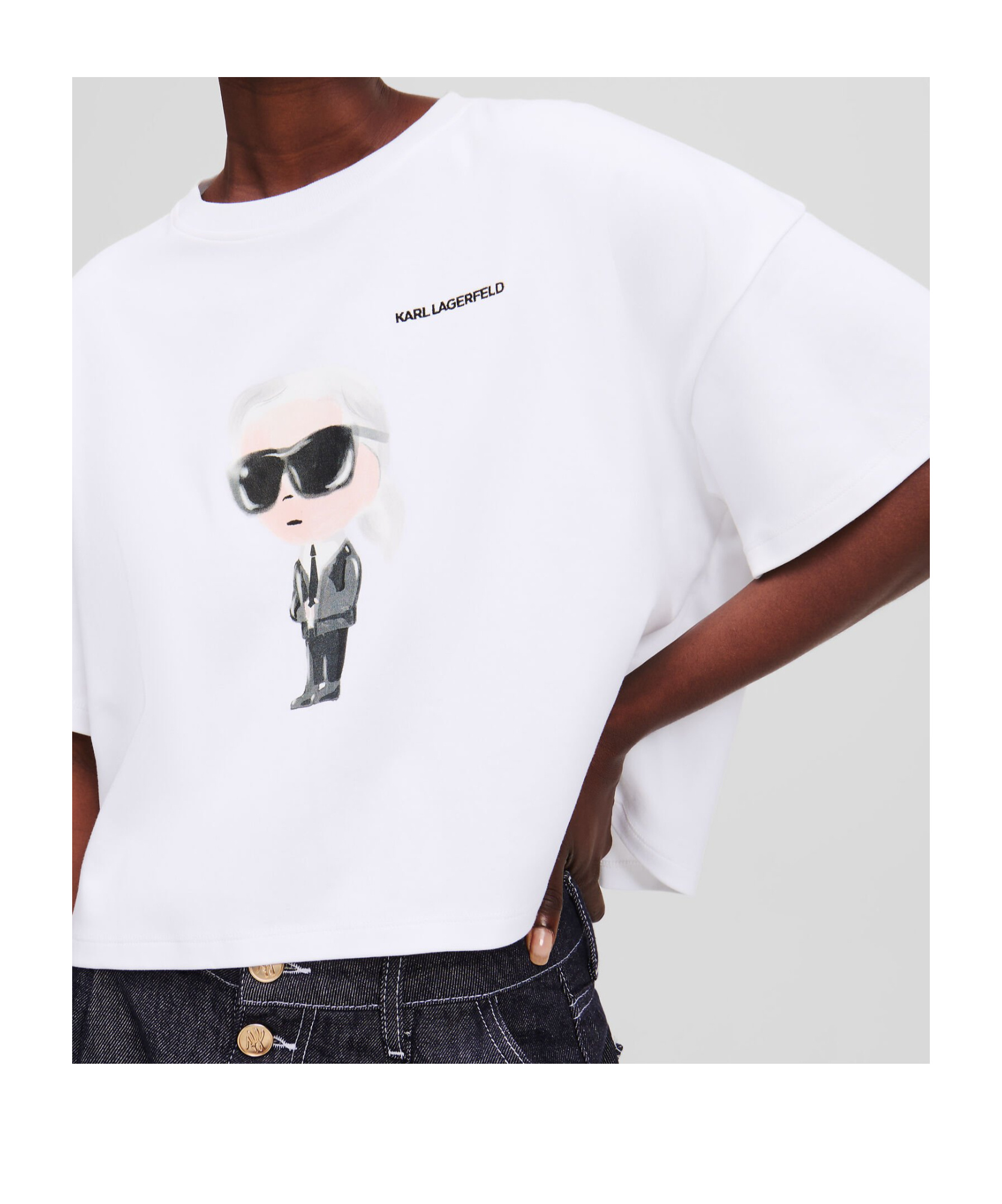 Karl Lagerfeld Ikon Boxy T-shirt In White