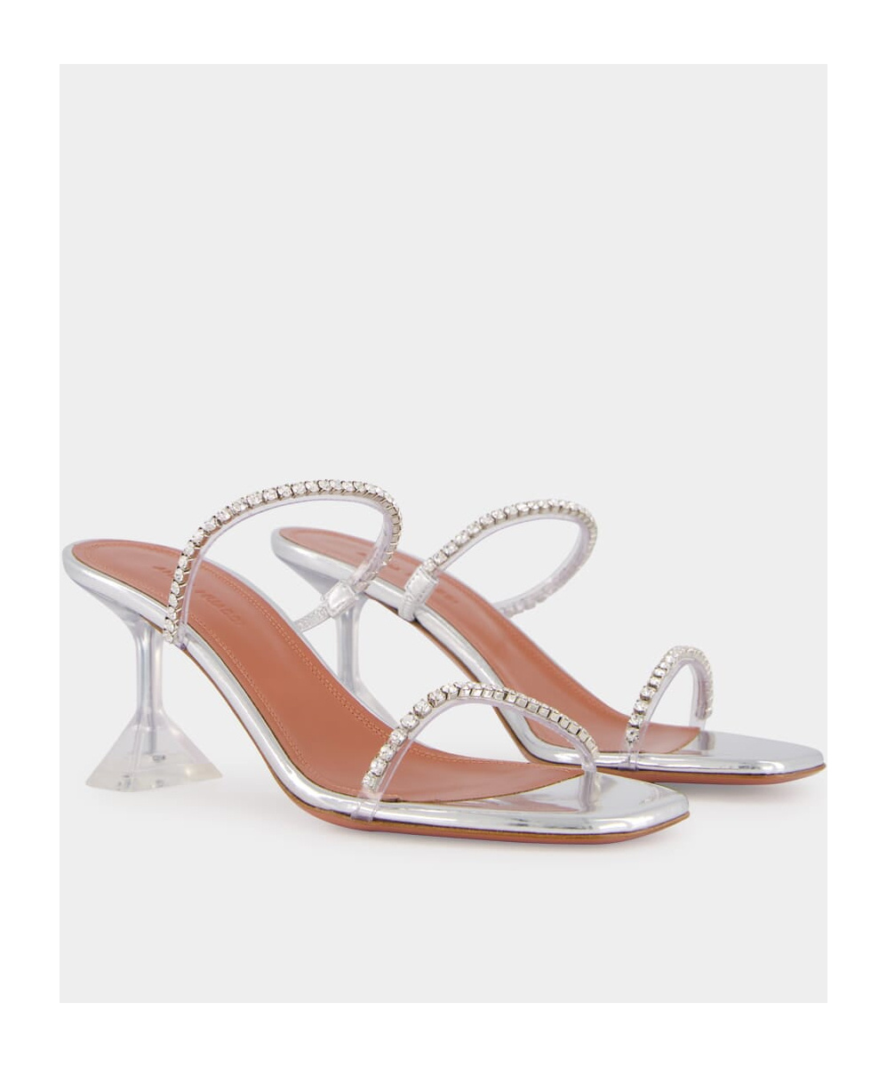 Shop Amina Muaddi Open-toed High-heeled Sandals In White