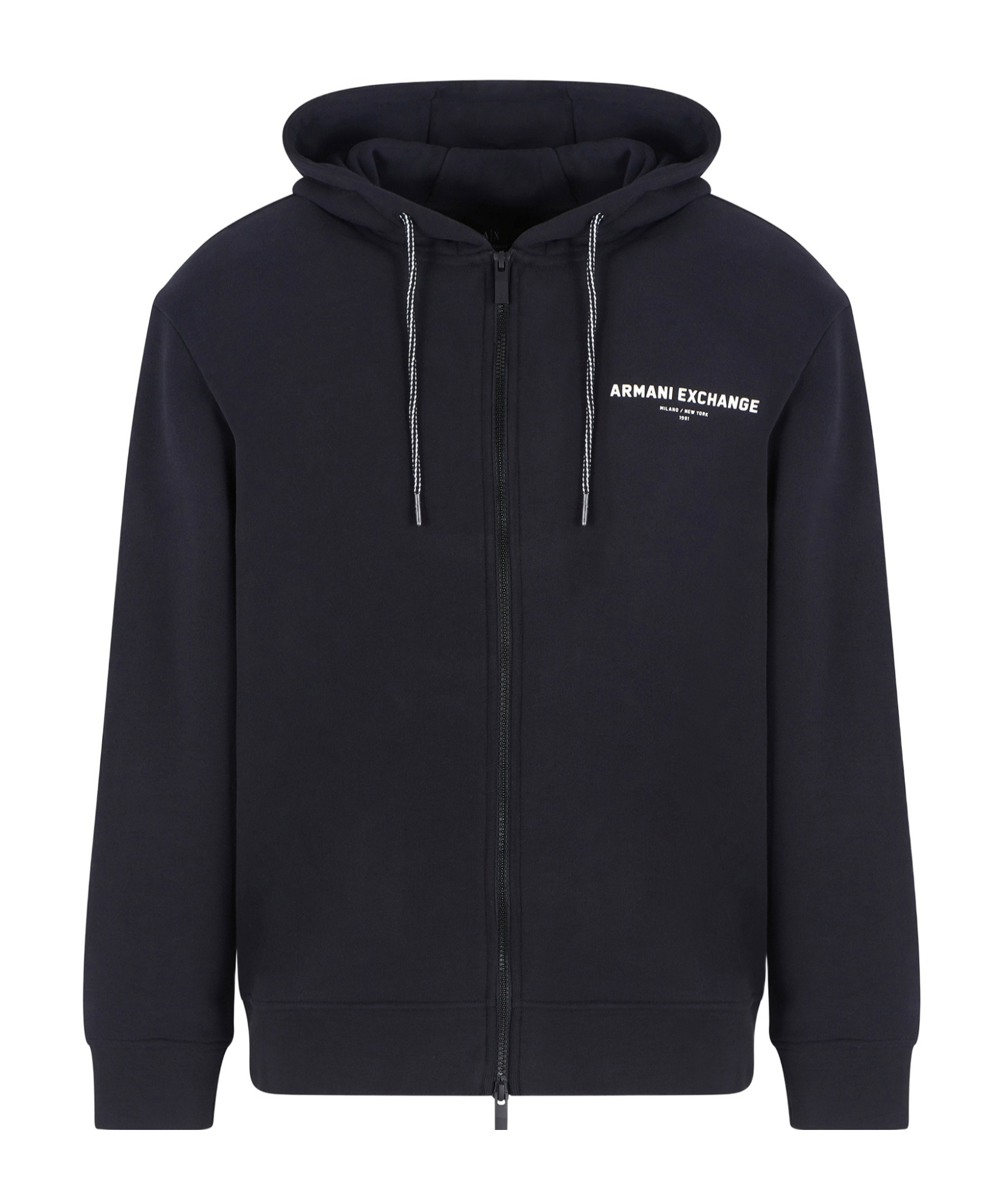 ARMANI EXCHANGE LOGO LETTERING PRINT HOODIE