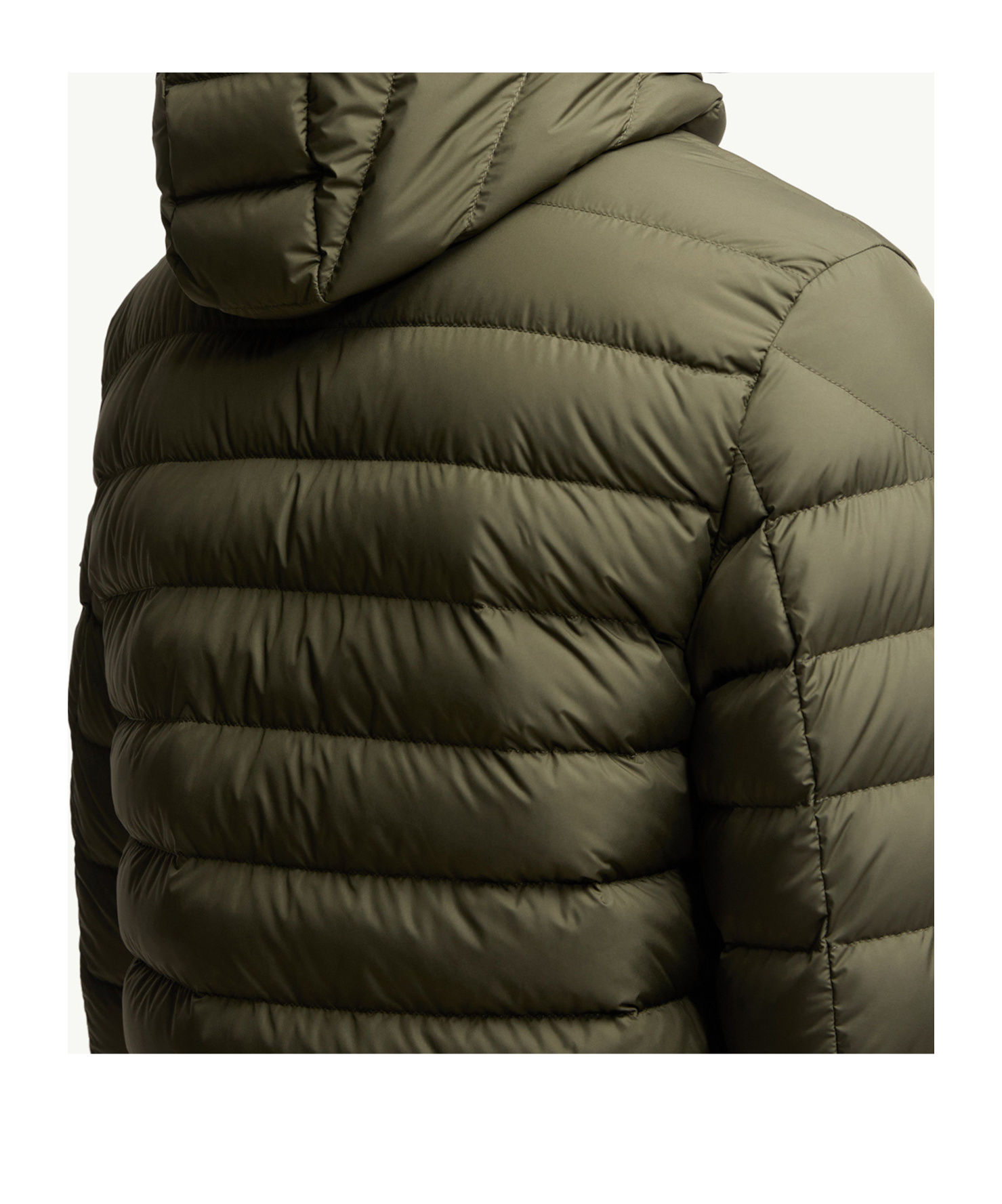 Moncler Short Down Jacket With Hood And Pockets In Green