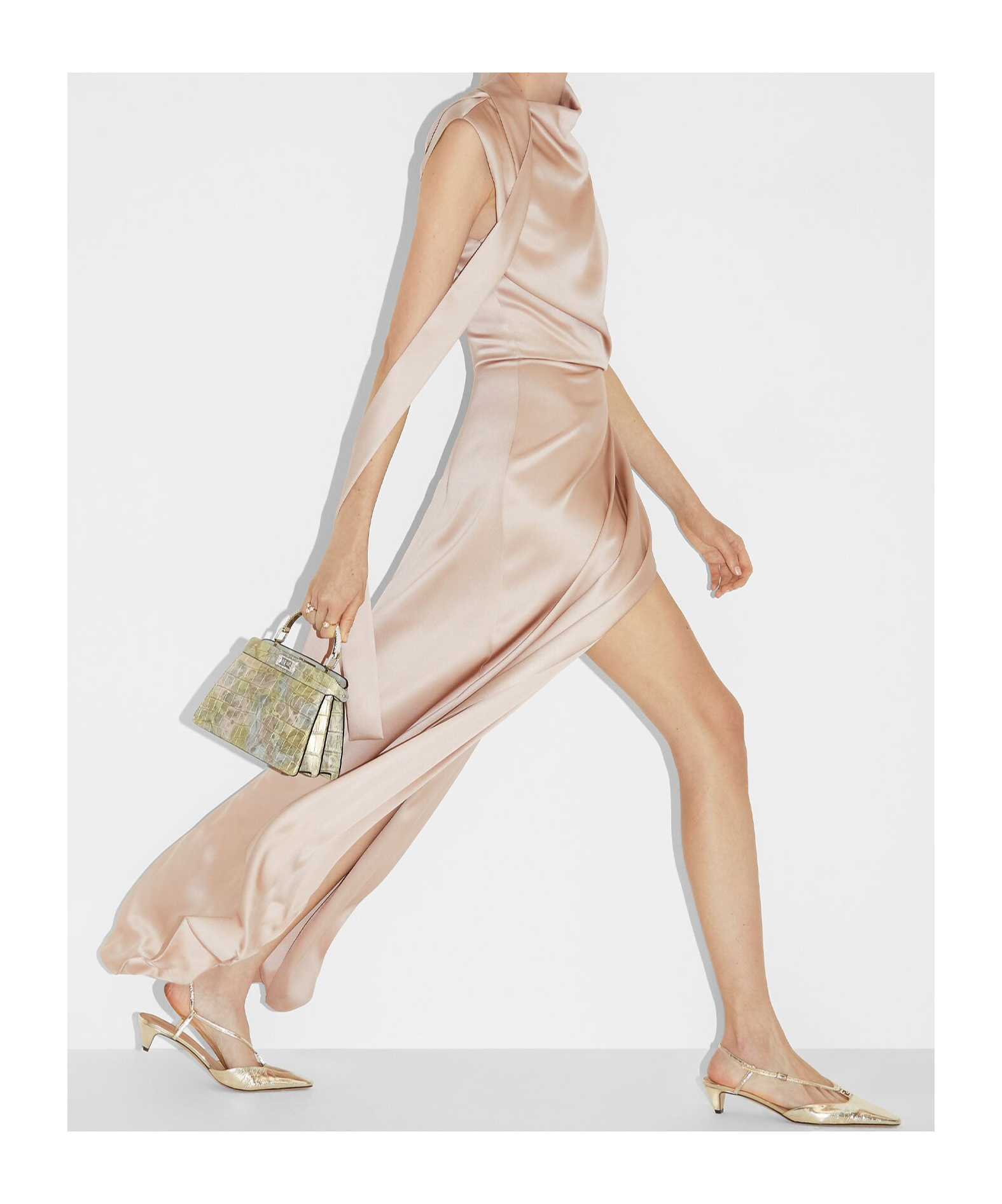 Fendi Sleeveless Dress In Nude