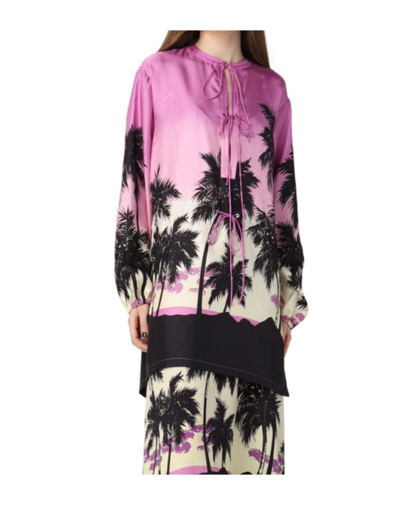 Palm Angels Graphic-print Long-sleeve Top In Black