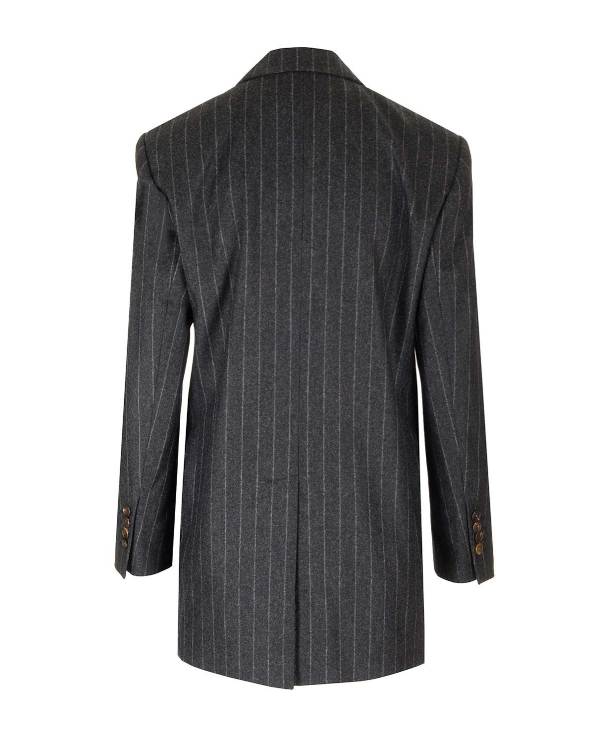 Brunello Cucinelli Pinstriped Wool Blazer In Black