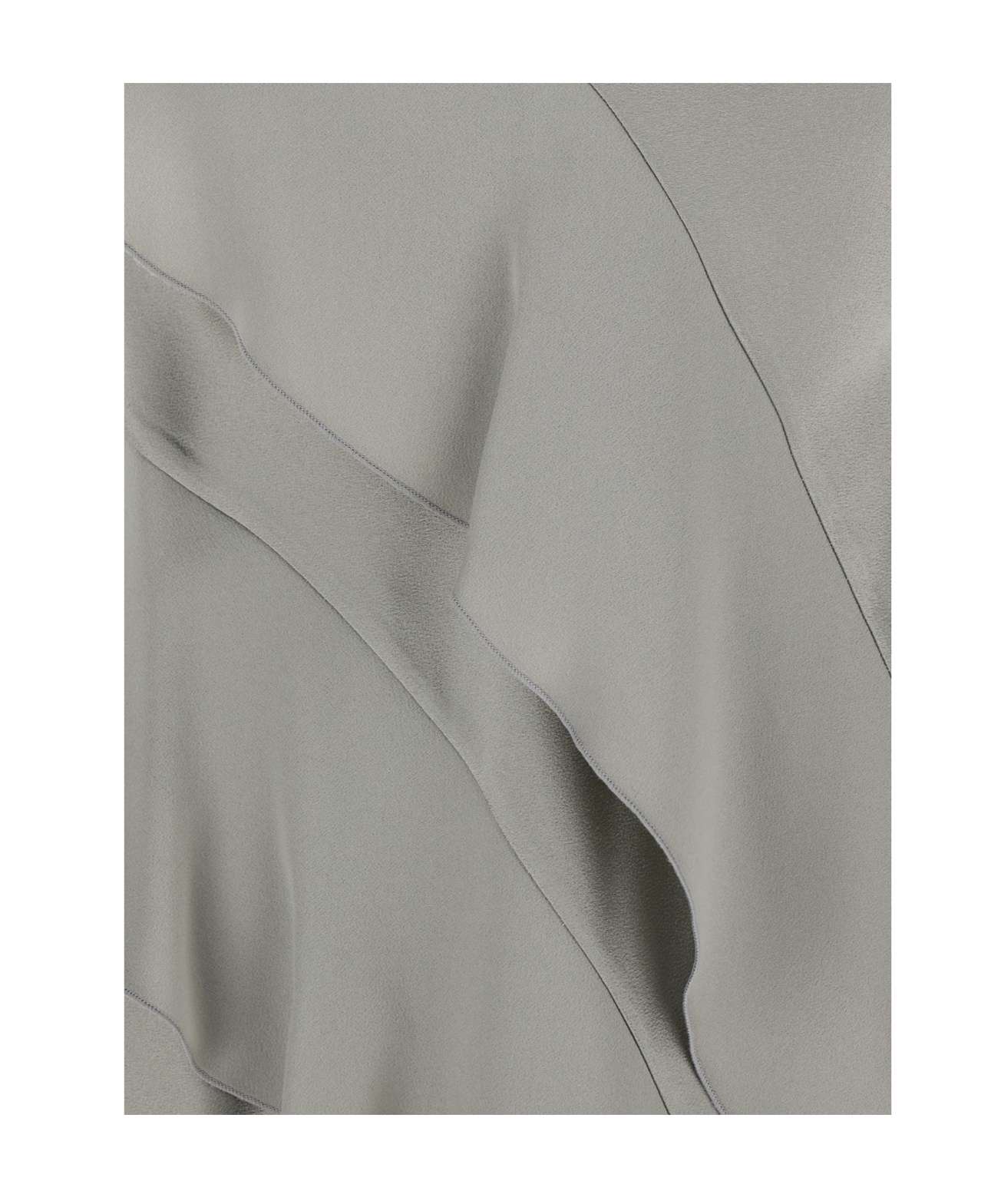 Antonelli 'danimarca' Gray Top With Adjustable Spaghetti Straps And Front Asymmetric Ruffle In Gray
