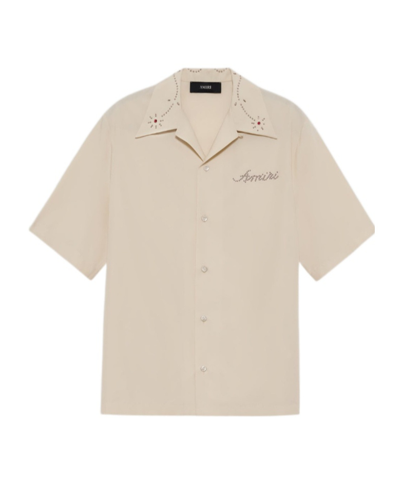 Amiri Stud Camp Shirt In White