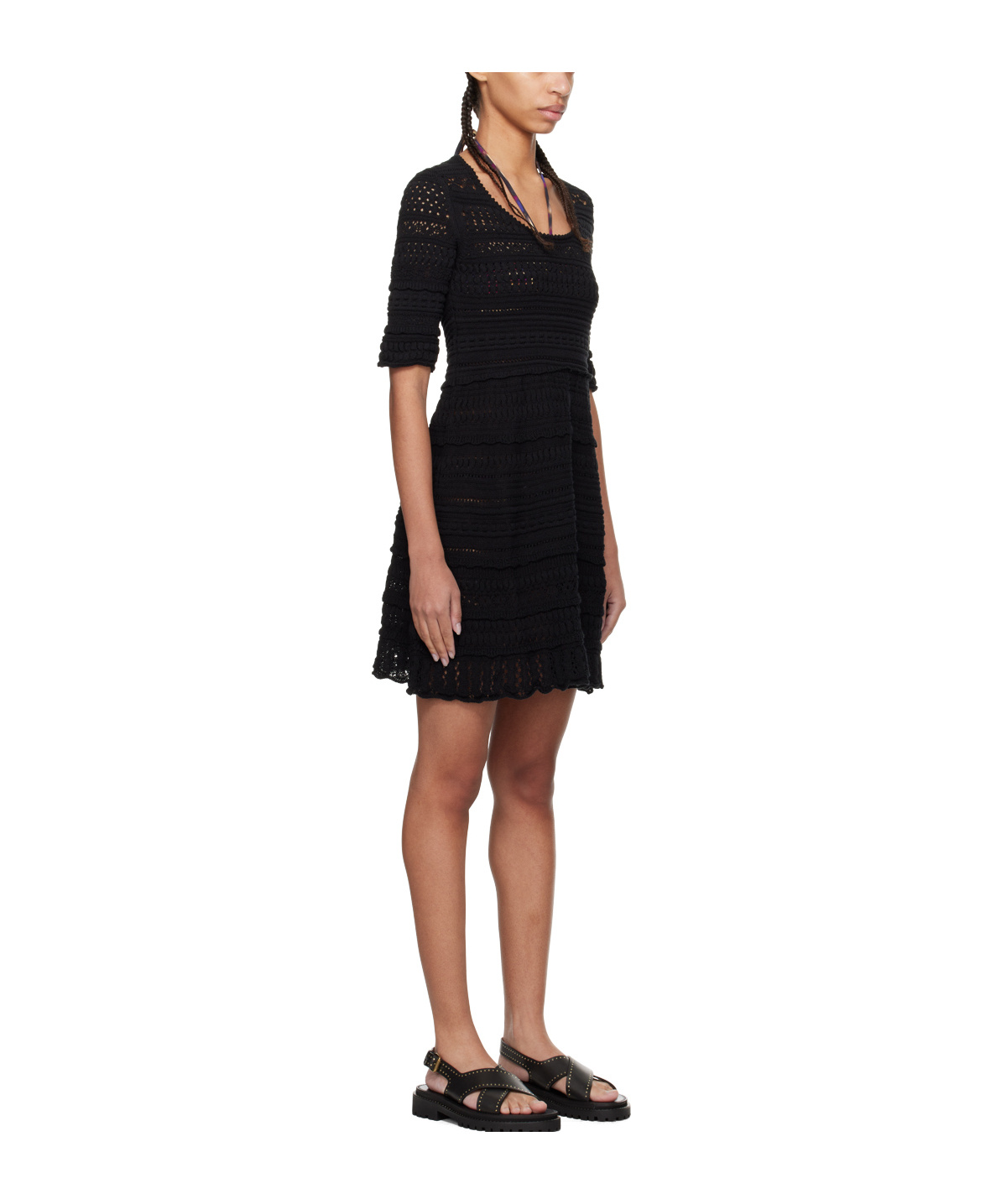 Isabel Marant Étoile Jumi Knitted Cotton Dress In Black