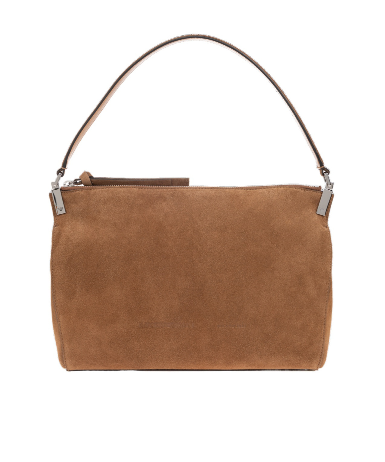Emporio Armani Zipper Shoulder Bag In Brown