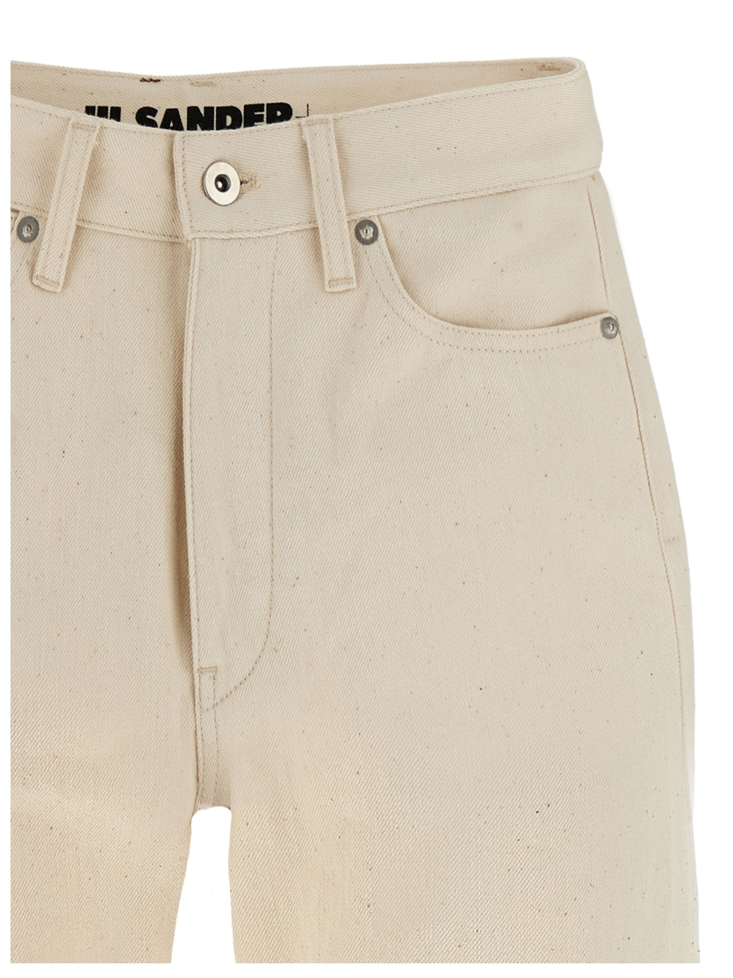 Jil Sander Japanese Denim Jeans With Rivet Accents In Neutral