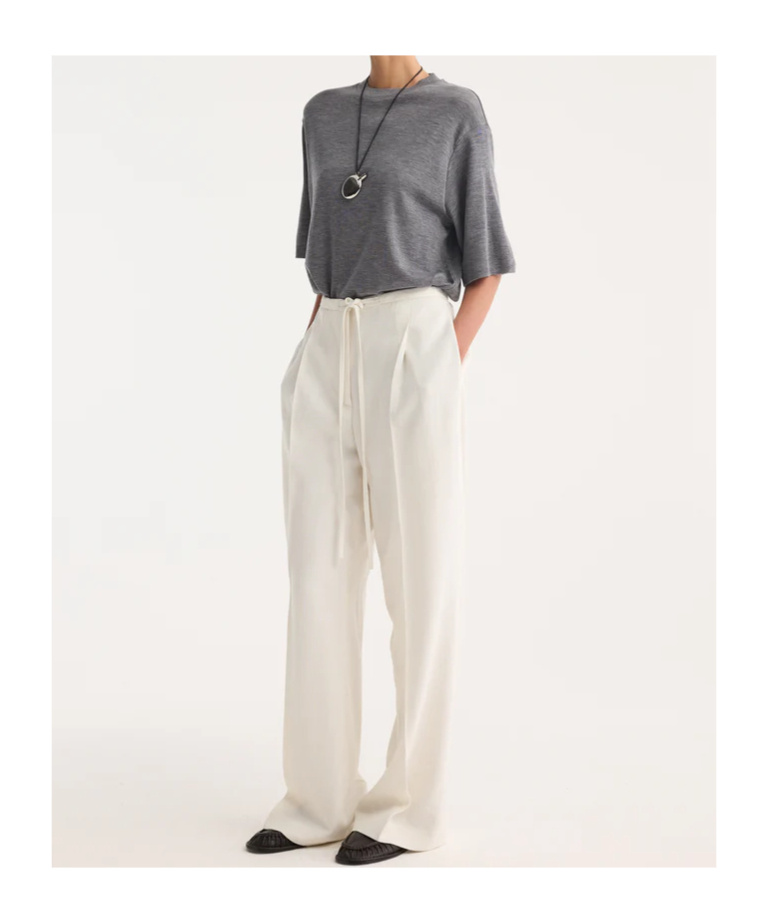 Rohe Round Neck Long-sleeved T-shirt In Gray