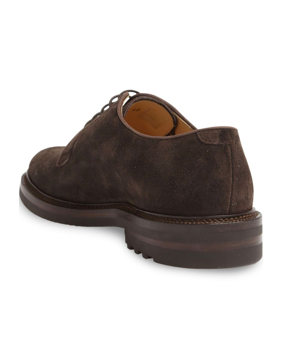 Brunello Cucinelli Cucinelli Derby In Camoscio Moro In Black