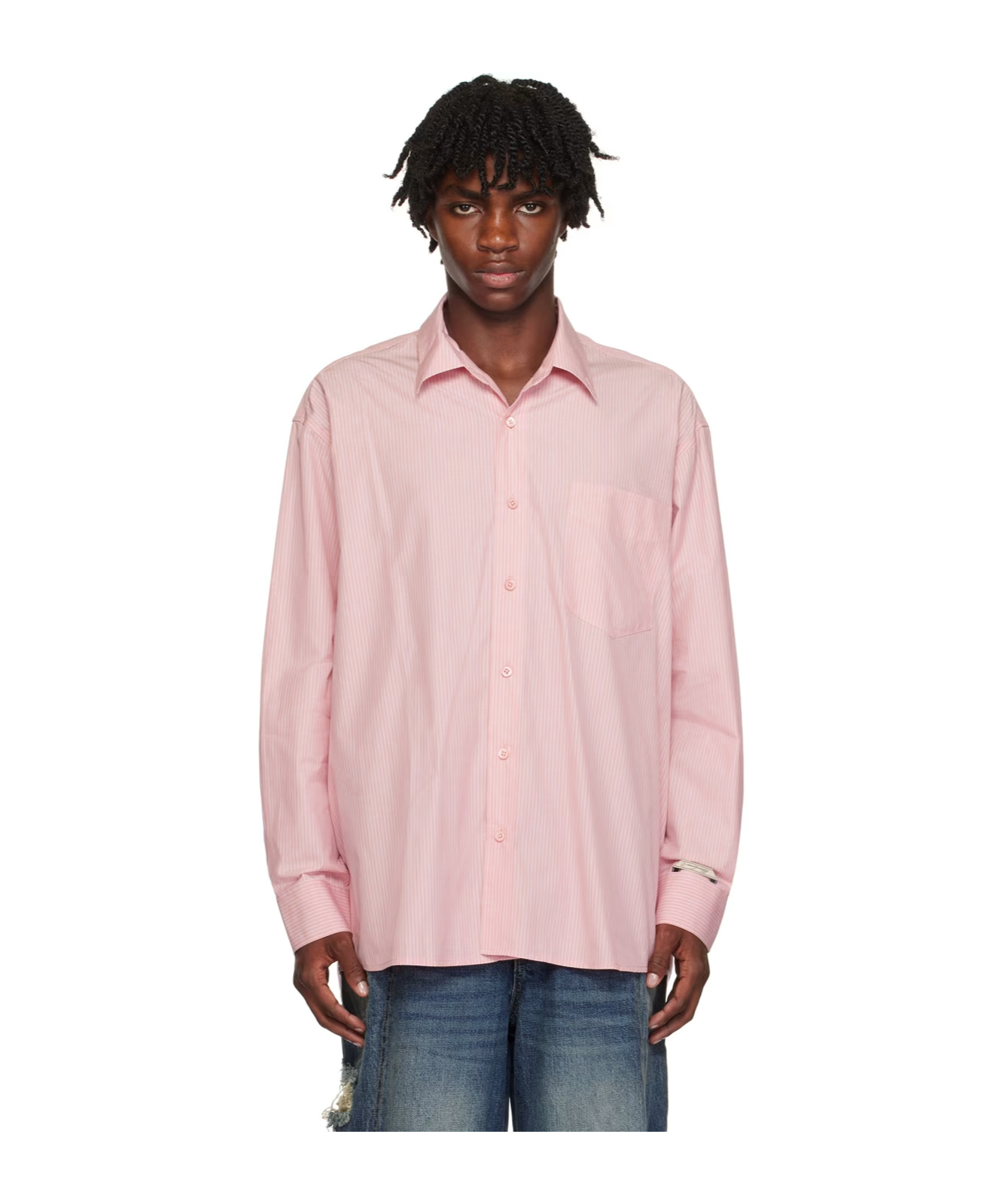 Ader Error Artu Long-sleeved Shirt In Pink