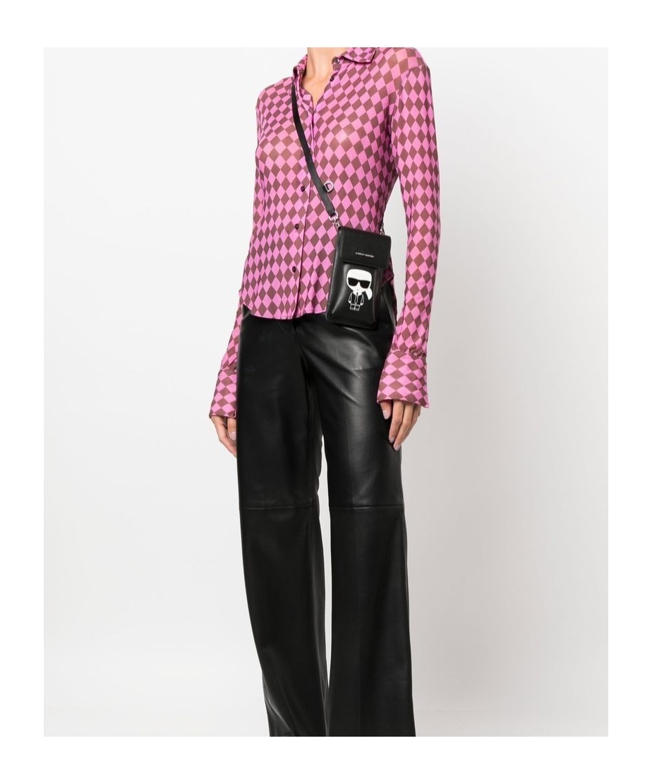 Karl Lagerfeld Logo-patch Shoulder Bag In Black