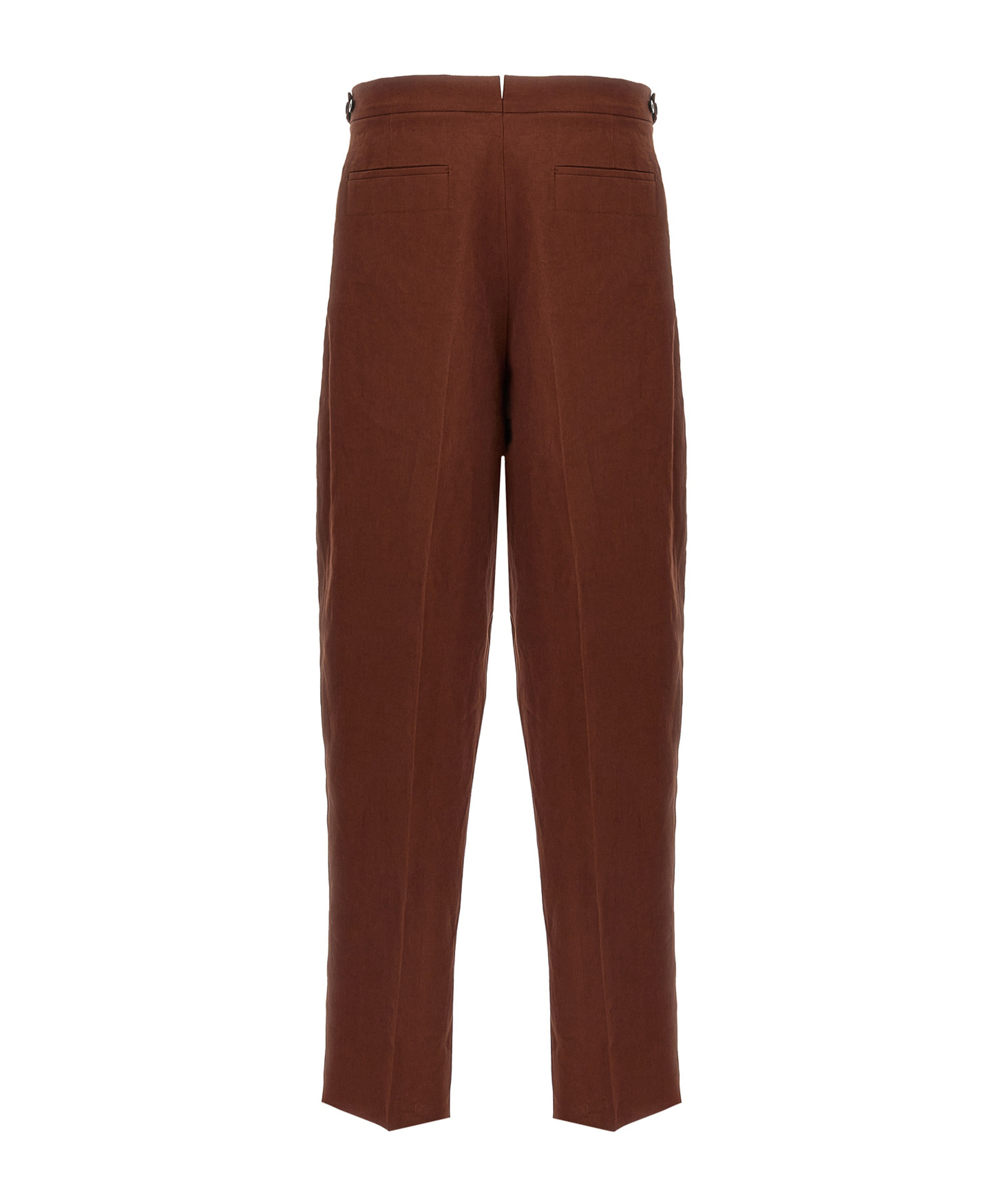 Shop Zegna Linen Trousers In Brown