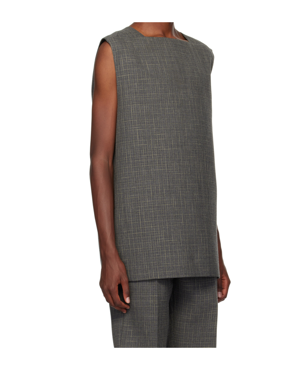 Jil Sander Square Collar Vest In Black