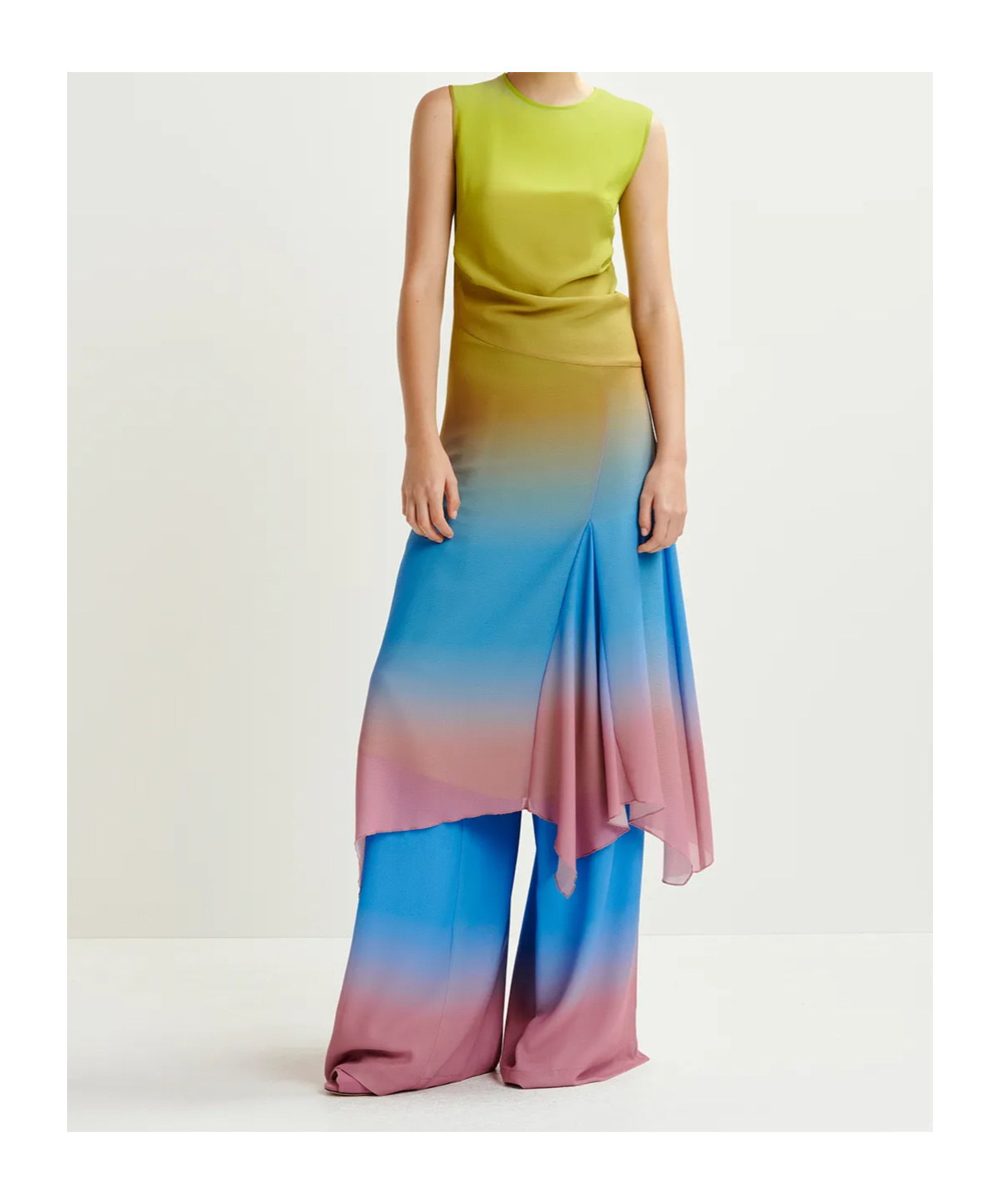 Essentiel Antwerp Tie-dyed Printed Mid-length Dress E In Blue