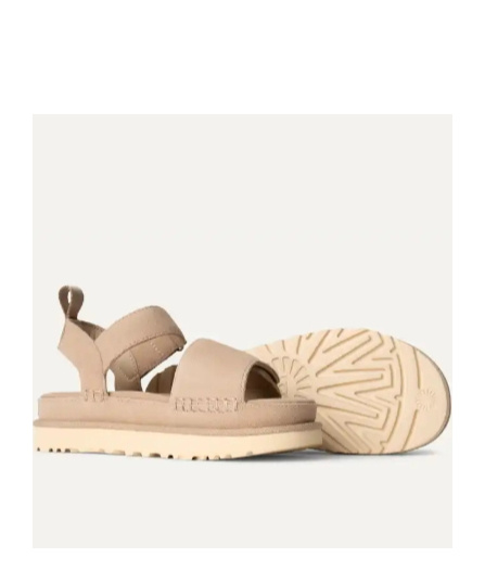 Ugg Logo Flat Sandals In Nude
