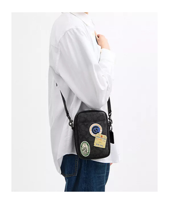 Coach Hitch Crossbody In Signature Canvas With Patches