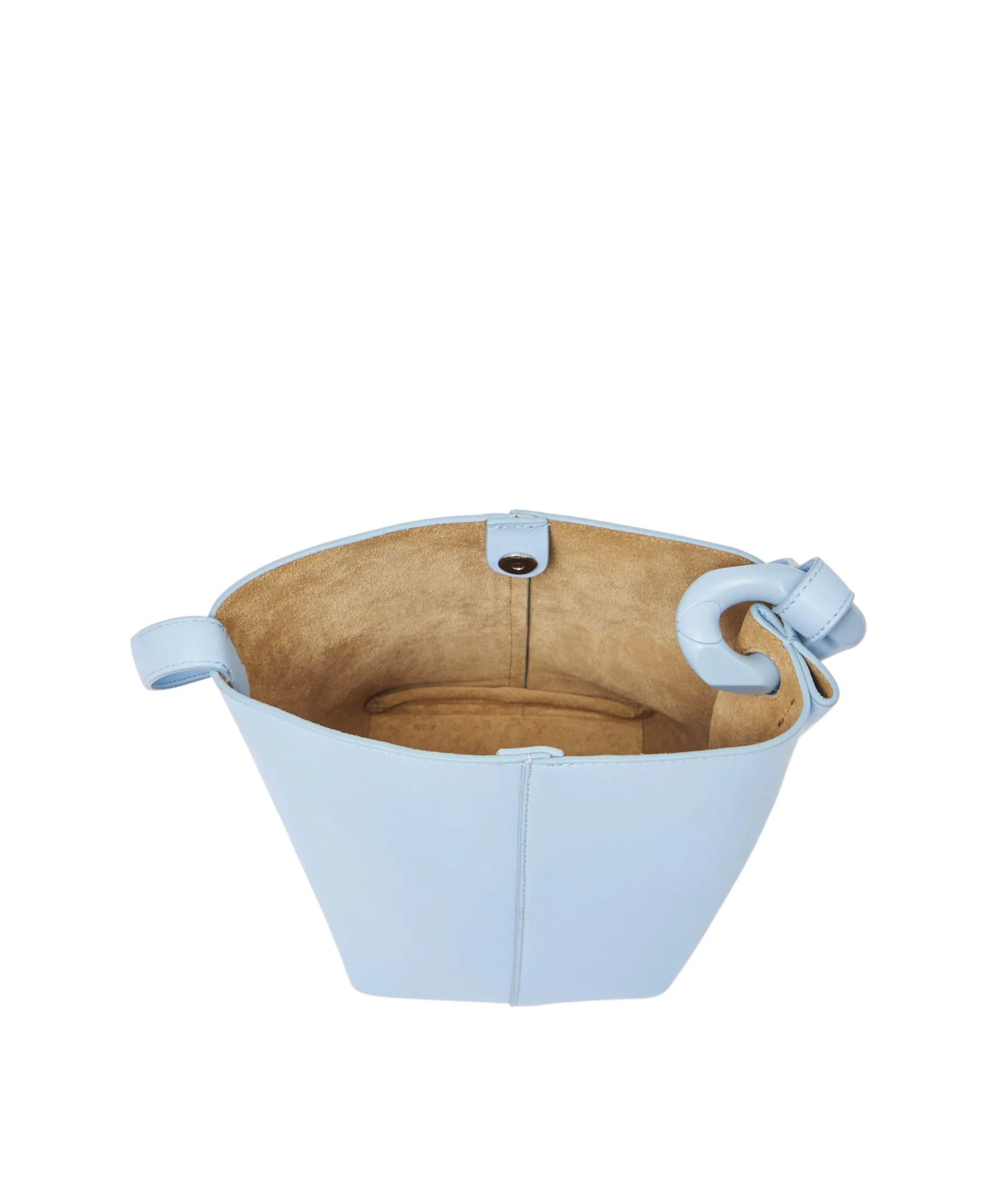 Jw Anderson Corner Small Leather Bucket Bag In Blue