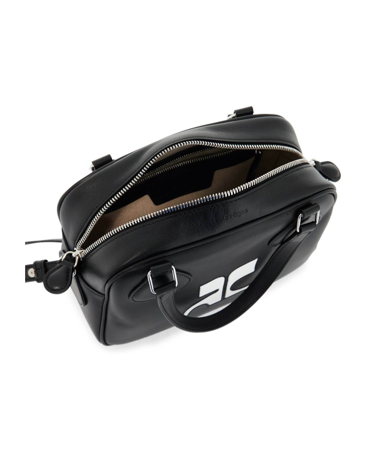Courrèges Re-edition Naplackbag In Black