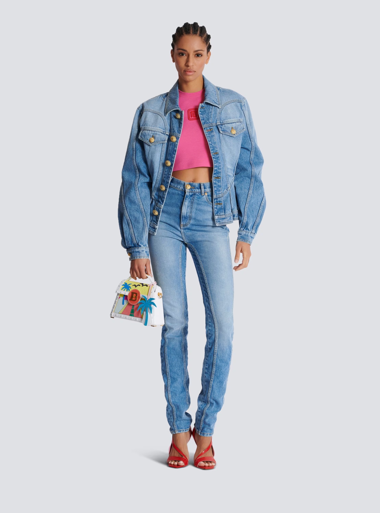 Balmain High-rise Slim-cut Jeans In Blue