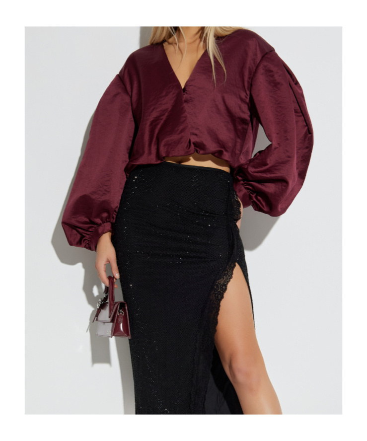 Forte Forte V-neck Top In Burgundy