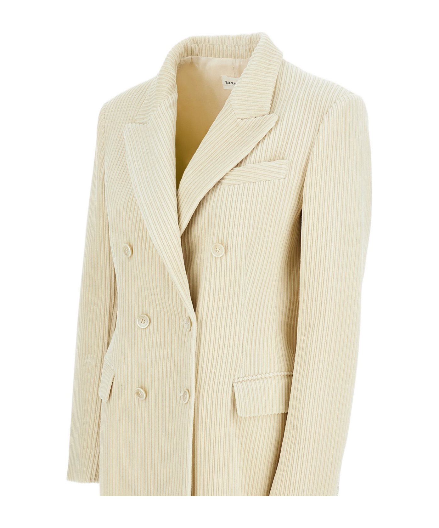 P.a.r.o.s.h Structured White Jacket With Design In Brown
