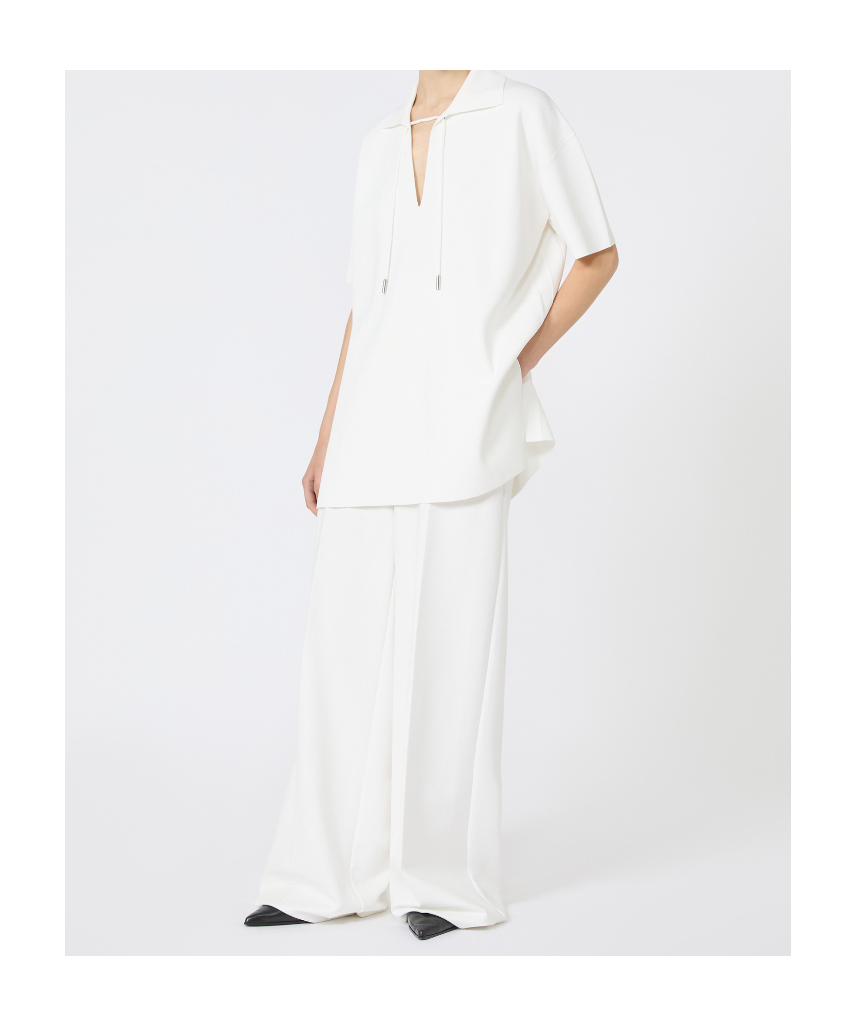 Max Mara Poltava Crêpe Top In White
