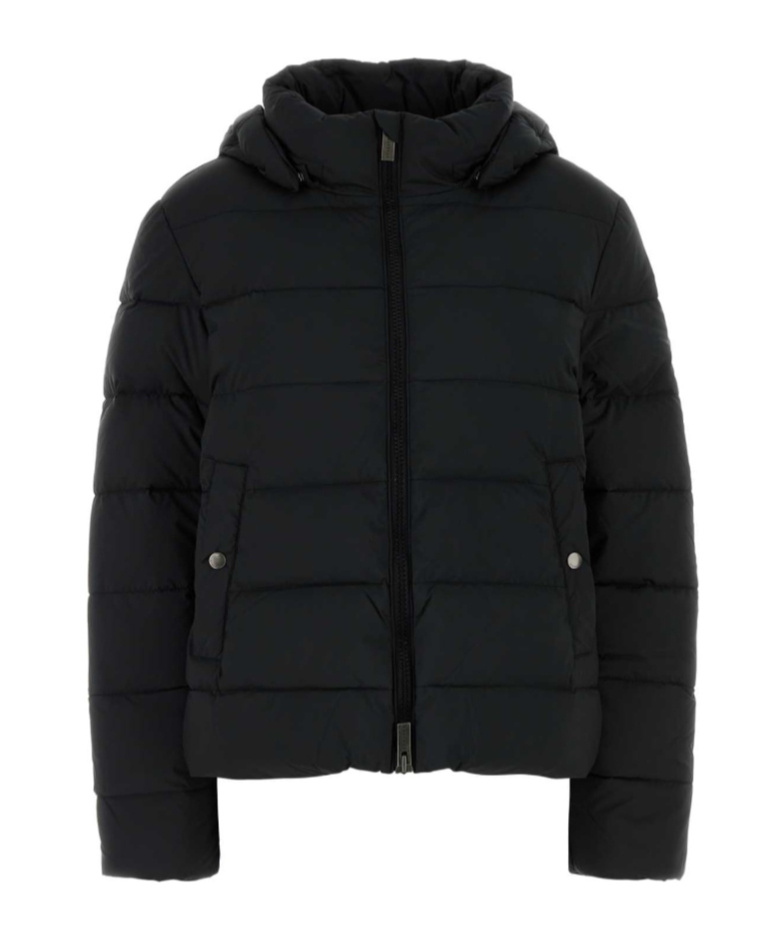 Pyrenex Hooded Long Sleeve Quilted Down Jacket In Black