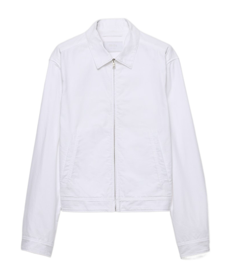 Prada Long Sleeve Casual Jacket In White