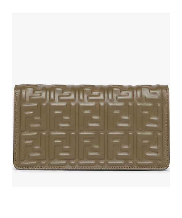 Fendi Wallet On Chain Baguette Shoulder Bag In Green