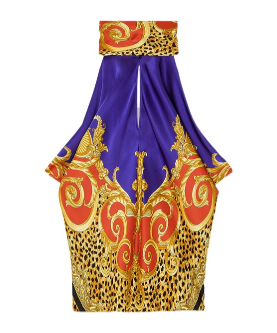 Versace Baroque-print Halterneck Top In Multi