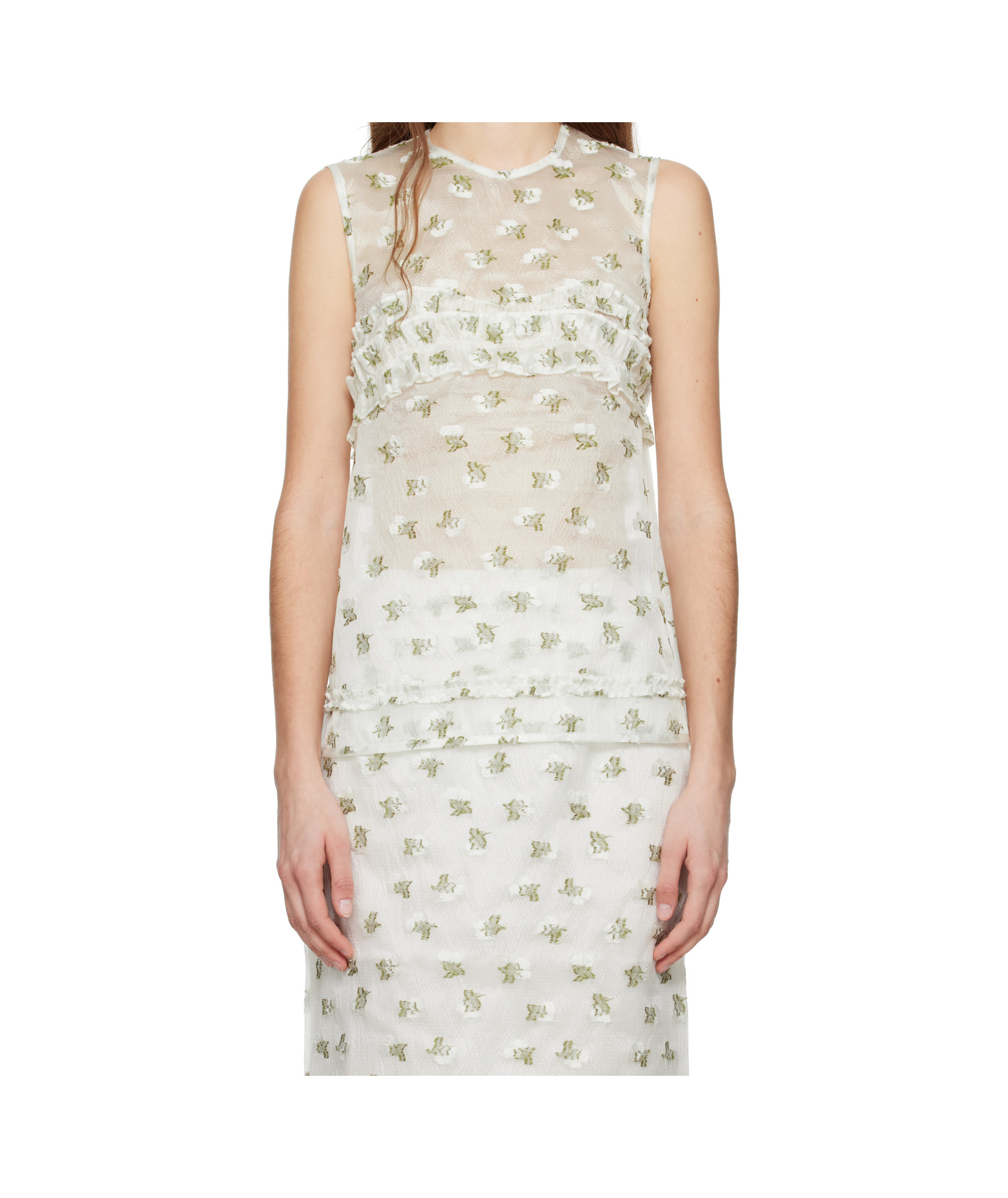Cecilie Bahnsen Oksana Top In White