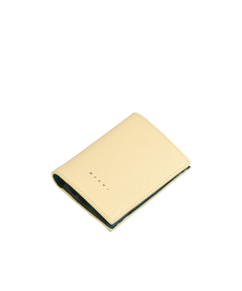 Marni Venice Bi-fold Leather Wallet In Neutral